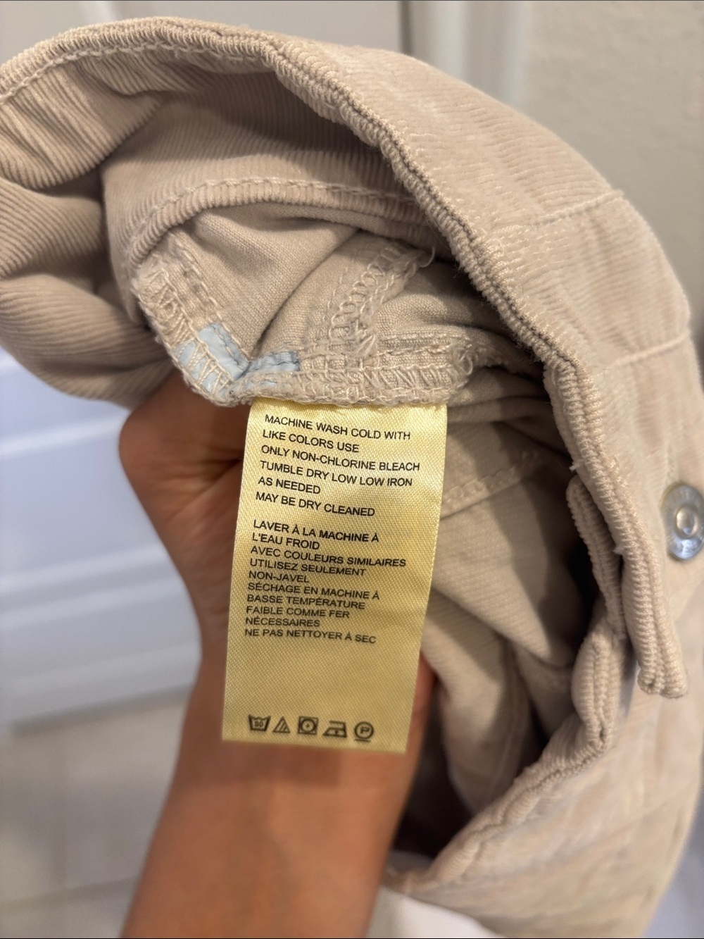 Free People We The Free Corduroy Flare Pants Beige Size 27 High Rise - Picture 5 of 5